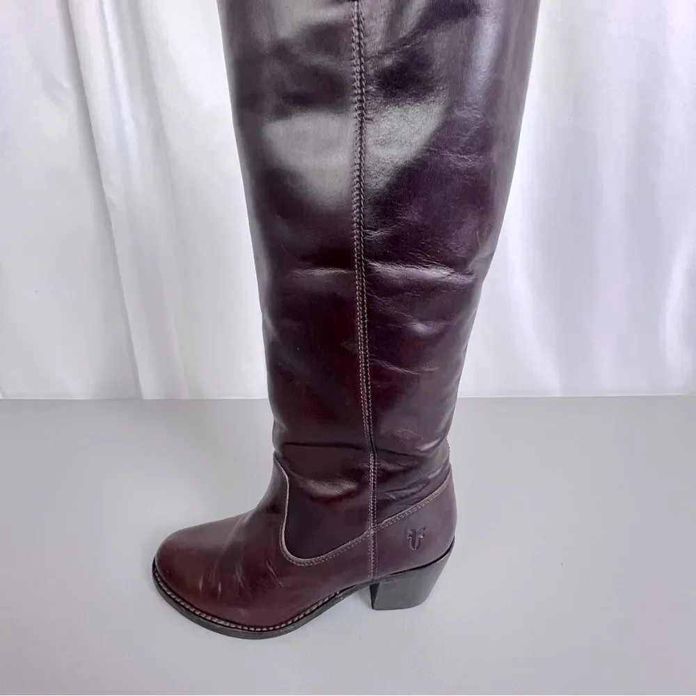 Frye womens Brown Leather Knee-High Boots size 6.5